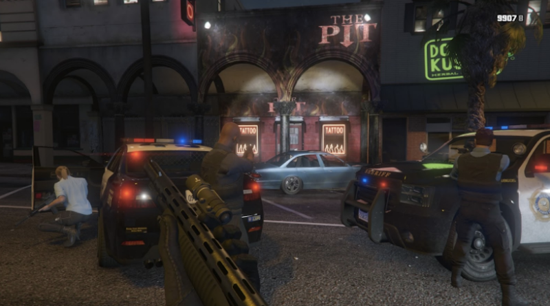 Screenshot from a trailer promoting a GTA Online PS4 Police Roleplay Group